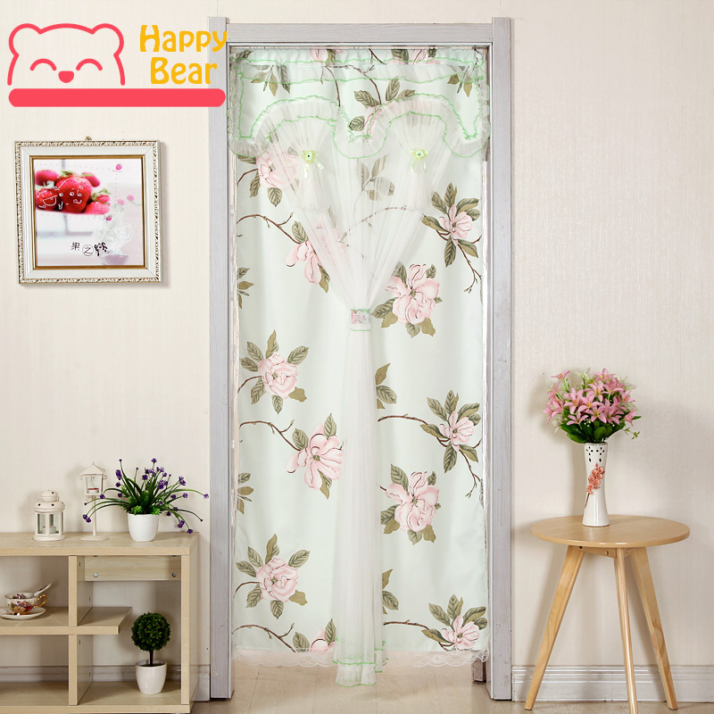    ̾ Tulle  Ŀư к긯 ̽ õ  Ŀư ѱ   Ŀư  ħ Ŀư/Happy Bear Double Layer Tulle Door Curtain Fabric Lace Cloth Door Curtains Korean M